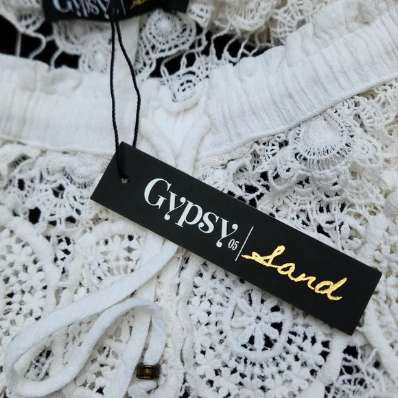 **HP** Nwt Gypsy 05 Sand Mantar Crochet Swim Cover Up Pants - Picture 13 of 14